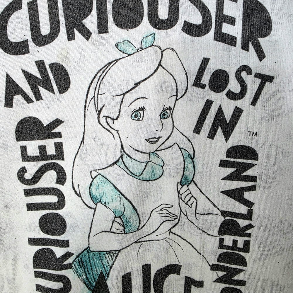 Hot Topic Alice in Wonderland Long Sleeve Tee - Black and Blue